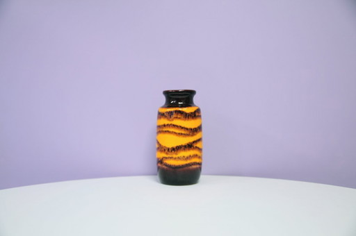 brown & orange flamed West Germany vase