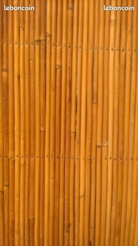 Image 1 of Two-door rattan sideboard in the Audoux Minet style