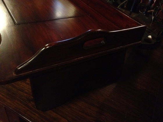 Image 1 of Mahonie dienblad opklapbaar boekensteun serveer-tableau