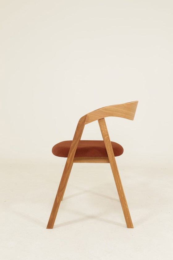 Image 1 of Esszimmerstühle aus Eichenholz, Kupfer und Samt, 6er-Set