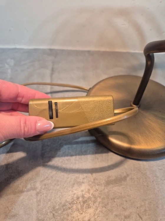 Image 1 of Steinhauer Postmodern UFO Table Lamp – Spiral Stem – Brass/Bronze – 1980s/90s