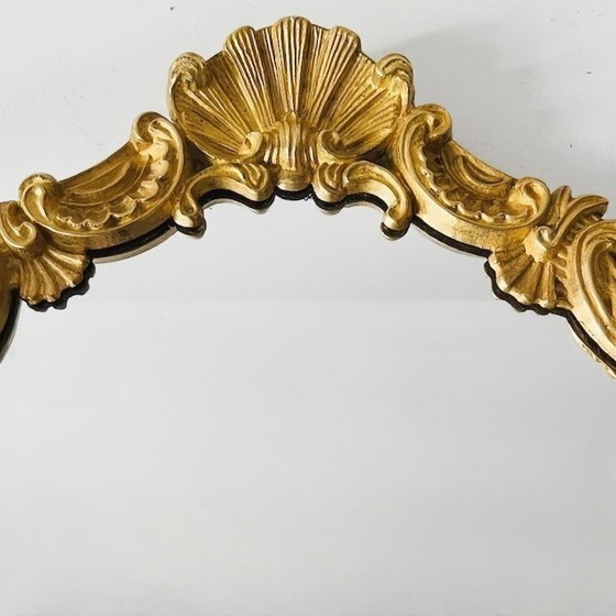 Image 1 of Putti in ottone con specchio dorato barocco francese anni '50