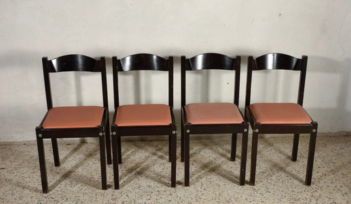 Lot de 4 chaises de salle à manger design italien 1980