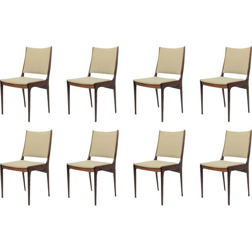 Set of 8 vintage rosewood chairs by Johannes Andersen for Uldum Møbler, Denmark 1960