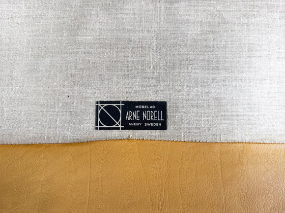 Image 1 of Originele Midcentury driezitsbank Arne Norell Mexico leer
