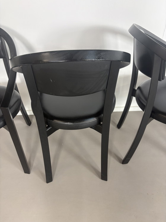 Sillas de comedor de cuero posmodernas modelo Nostro de Anderas Weber para Rosenthal Einrichtung, Alemania, (photo 5 of 9)