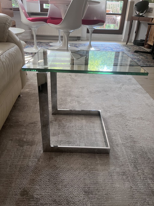 GebraTisch Chrom Glas Top Zustand