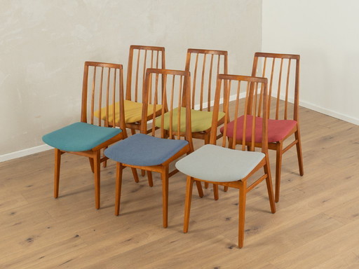 Sedie da pranzo scandinave colorate (set di 6), anni '60