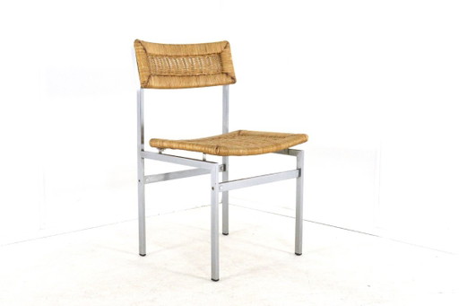 Set van 4 stoelen eetkamerstoelen metaal riet vintage – Chrome (photo 2 of 16)
