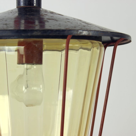 Image 1 of Vintage Ceiling Pendant Railway Light, Czechoslovakia 1940s