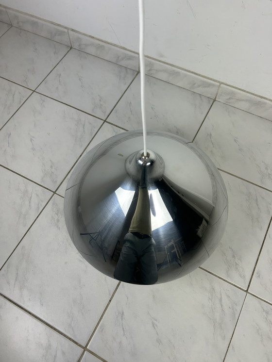 Image 1 of Vintage chrome pendant lamp Lisa Johansson-Pape for Orno