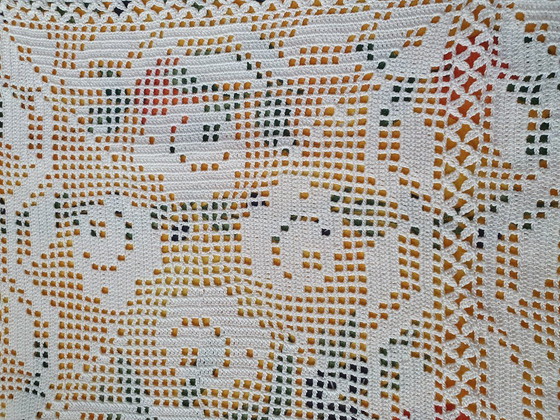 Tovaglia unica fatta all'uncinetto, bianca, ca. 80x80cm, selbst gefertigt, Handarbeit, Accessori da tavola (foto 2 di 6)