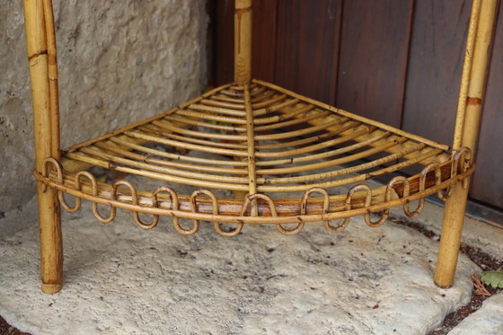 Image 1 of Rotan hoekplank van Franco Albini, jaren 60