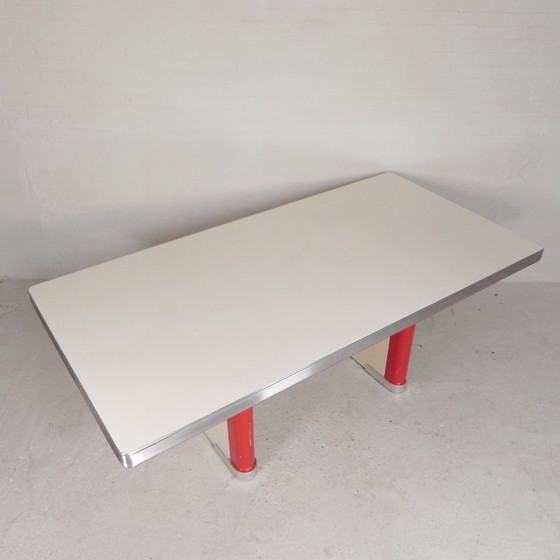 Ahrend Oda dining table, desk, with aluminum edge, 1950s – Plastic, Metal (photo 2 of 29)