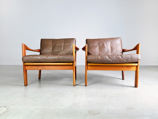 2X Mid Century fauteuil Niels Eilersen Illum Wikkelsø Fauteuil Teak