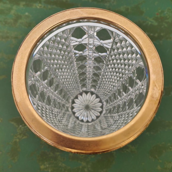 Image 1 of Vaso vintage Regency, vaso per fiori. Cristallo e ottone
