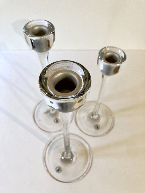Image 1 of Trio di candelieri in vetro, Ikea, Blomster, 1999