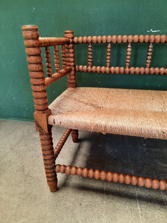 Banc bobine vintage – Bois, Osier (photo 7 of 10)