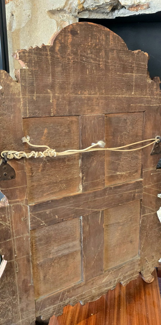 Image 1 of Specchio in legno dorato e stucco del XVIII secolo in stile Luigi XV