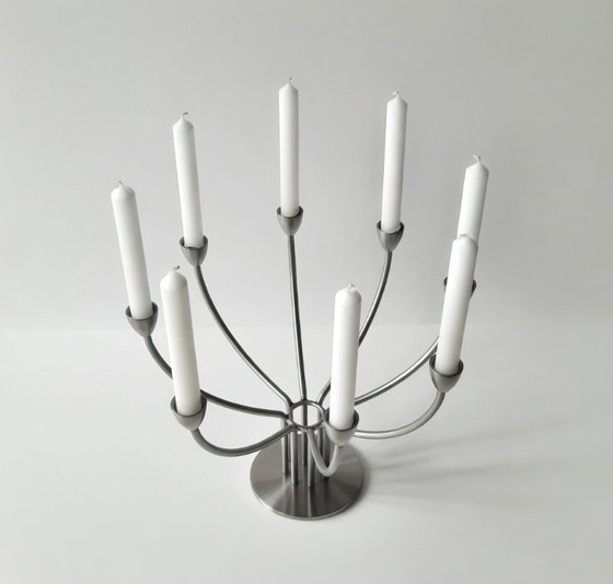 Image 1 of Bougeoir vintage IKEA Stockholm à 8 bras – 1999 (avec 8 bougies)