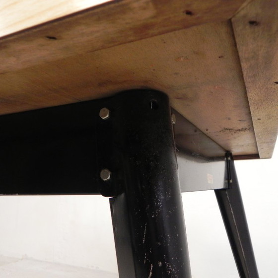 Image 1 of Henri Julien bistro table, Model Tolix T55 with Formica top, 1950s