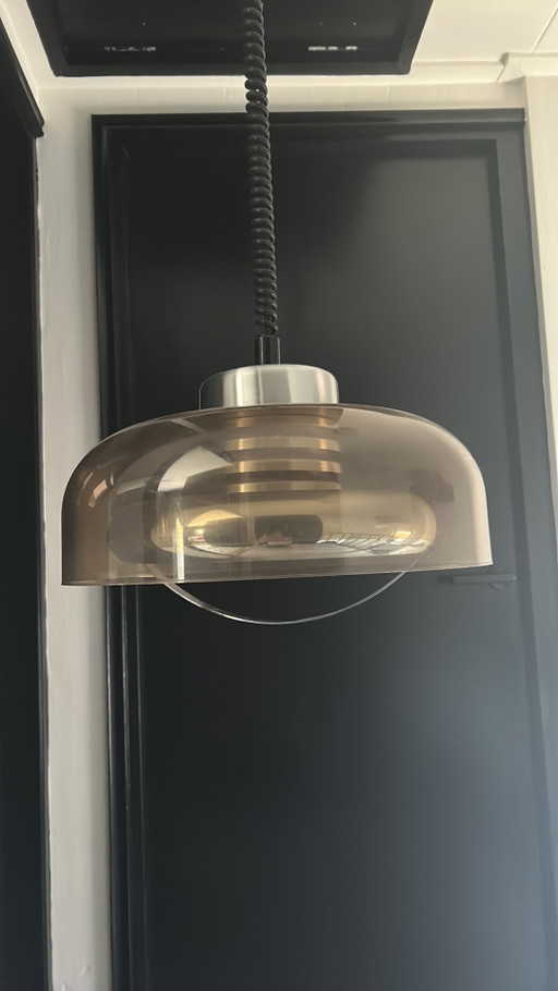 Mid Century UFO Herda Space Age Hanging Lamp – hanglampen, Metal, Plastic