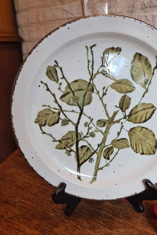 1 bordure de feuilles vertes Midwinter Stonehenge 26,3 cm. allant du four à la table