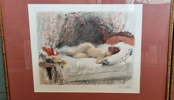 Image 1 of Pendentif Antoine Calbet (1860-1944) gravures nus féminins