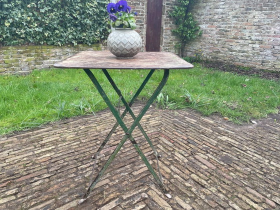 Image 1 of Mesa de bistró, mesa de jardín, mesa plegable, estilo francés antiguo.