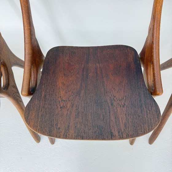 Set of four wooden Dining chairs, Brown, Vintage (photo 7 of 13)