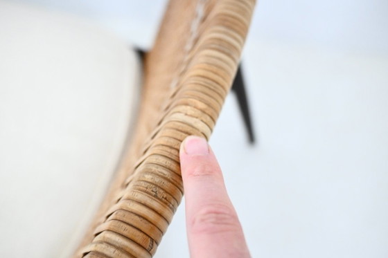 Sessel "Model 400" von Hartmut Lohmeyer für Wilkhahn, 1950er, 2er Set – Rattan, Textile (photo 12 of 12)