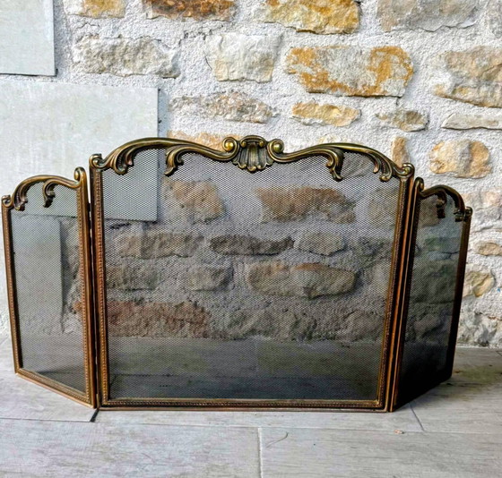 Parascintille in ottone stile Luigi XV – Oggetti decorativi, Metal, Brass, Art Nouveau (photo 2 of 8)