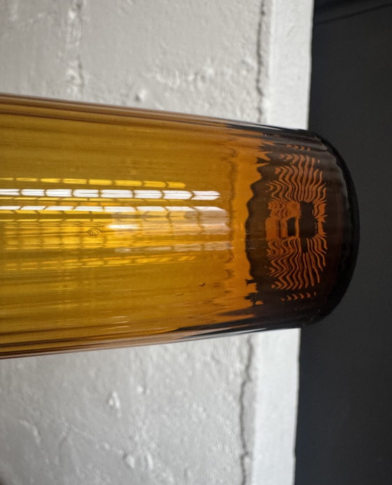 Image 1 of Amber hand-blown glasses from the 1960s