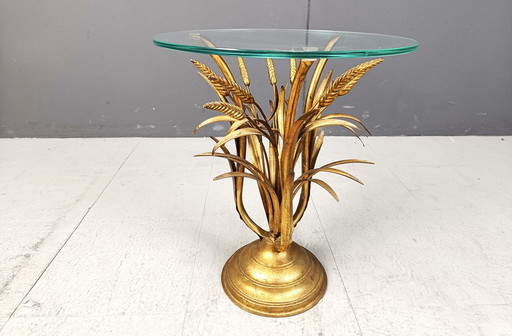 Vintage Gilt Metal Sheaf Of Wheat Side Table, 1960S  