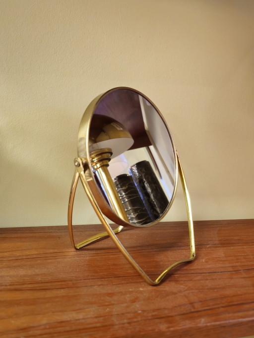 Vintage Messing Make-up Spiegel Kaptafel Makeup