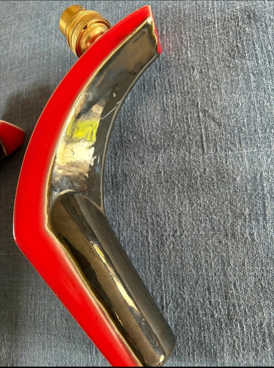 Image 1 of Art Deco ceramic wall lights from the 1950s and 60s