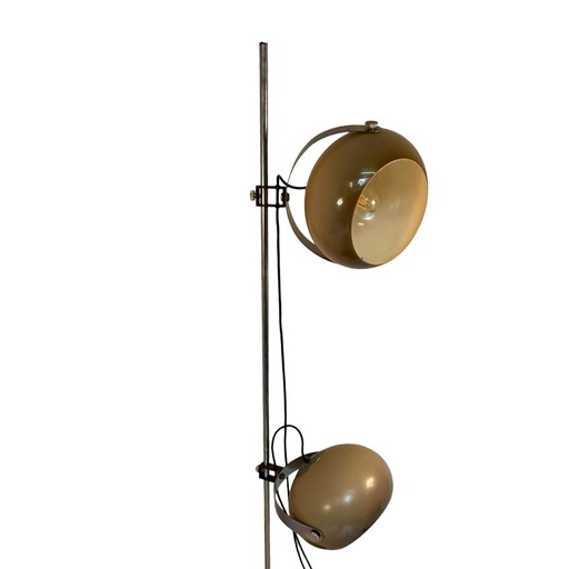 Dijkstra - Rare Model - Space Age Design / Lampadaire MCM avec deux abat-jours