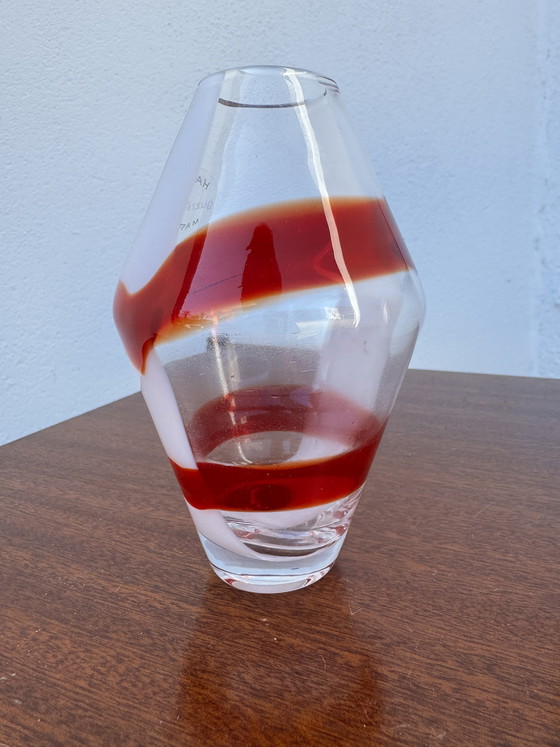 Image 1 of Kleine Guzzini vaas van geblazen glas