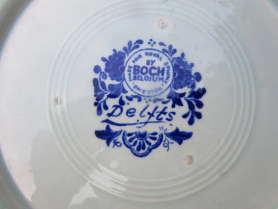 Groot wandbord/onderbord van Boch Belgium, gemaakt voor Royal Sphinx DELFTS, diameter 32 cm. – Wanddecoratie (photo 5 of 6)