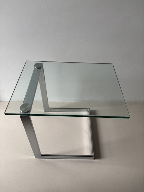 Image 1 of Postmodern “Gebra” Floating Glass Side Table German