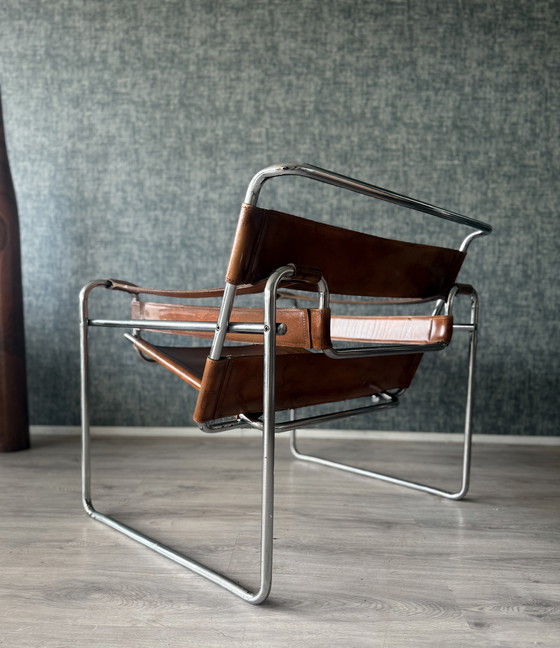 Image 1 of Sedia vintage "Wassily", pelle color cognac, Italia, anni '70