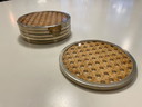 Plexiglas Wiener Geflecht Glasuntersetzer Untersetzer Italien anni '70