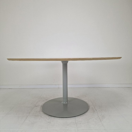 Image 1 of Large Oval Dining Table in Oak by Pierre Paulin for Artifort, 2018