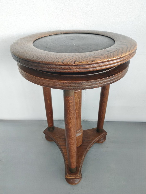 Taburete de piano antiguo estilo Art Déco/Escuela de Ámsterdam (altura regulable), c. 1920-1930 – Wood (photo 3 of 11)