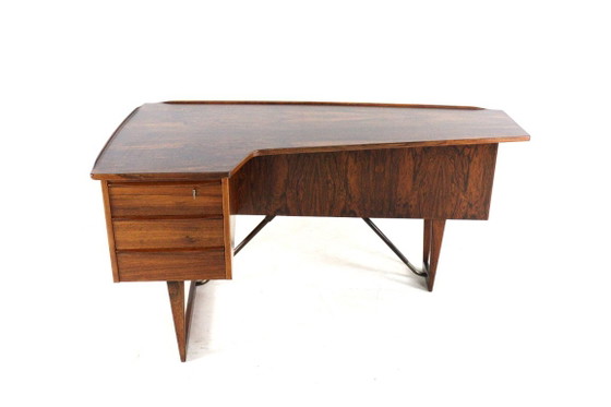 Peter Løvig Nielsen voor Hedensted Møbelfabrik Boomerang bureau vintage gerestaureerd palissander (photo 2 of 18)