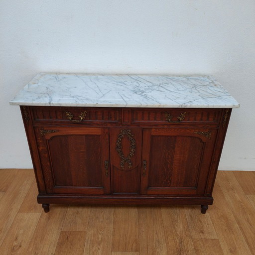 Vintage antique dresser chest of drawers bathroom furniture with marble top