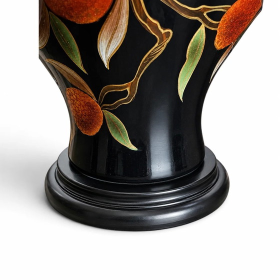 Louis Drimmer Keramik-Vasenlampe mit Holzsockel, 1980er Jahre – Tischlampen, Wood, Ceramic (photo 4 of 7)