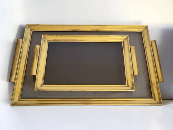 Messing Plateau Hollywood Regency 1960er – Tischdekoration, Brass (photo 11 of 11)