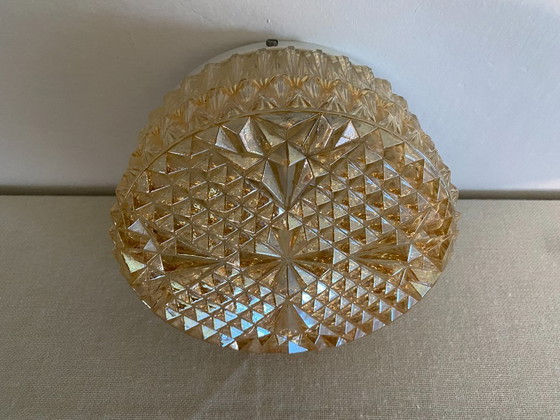 Plafoniera Vintage Geometrica in Vetro Pressato, Anni '70 – Plafoniere (photo 8 of 15)