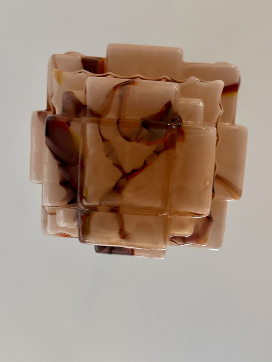 Image 1 of Lampada a sospensione Art Déco – Vetro marmorizzato scultoreo, anni '30-'40